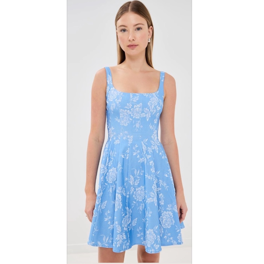 STAUD Mini Wells Dress in Blue Rose- Size 2.